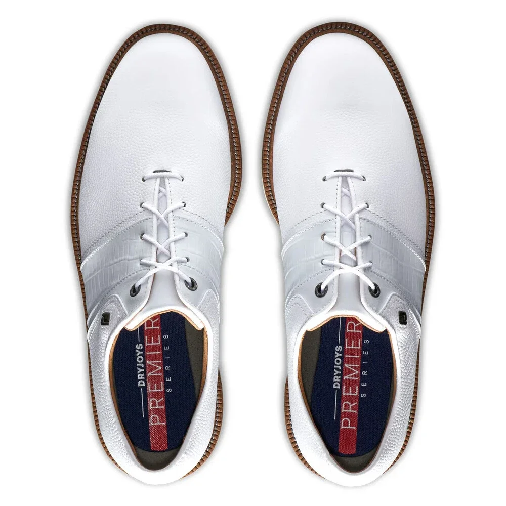 FootJoy Premiere Series 53908 Men's 8 M White Leather Low Top Golf Shoes RHS9409